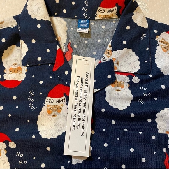 NWT Old Navy Brown Face Santa Claus Christmas Unisex Button Pajamas Shirt  XXL - Picture 12 of 16